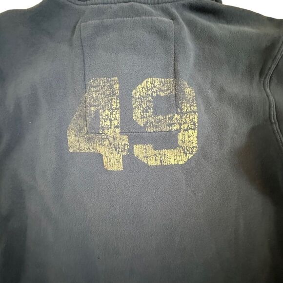 Abercrombie & Fitch ~ Slate Blue~ Distressed~3/4 sleeve~Hoodie Jacket~size L - Picture 7 of 12